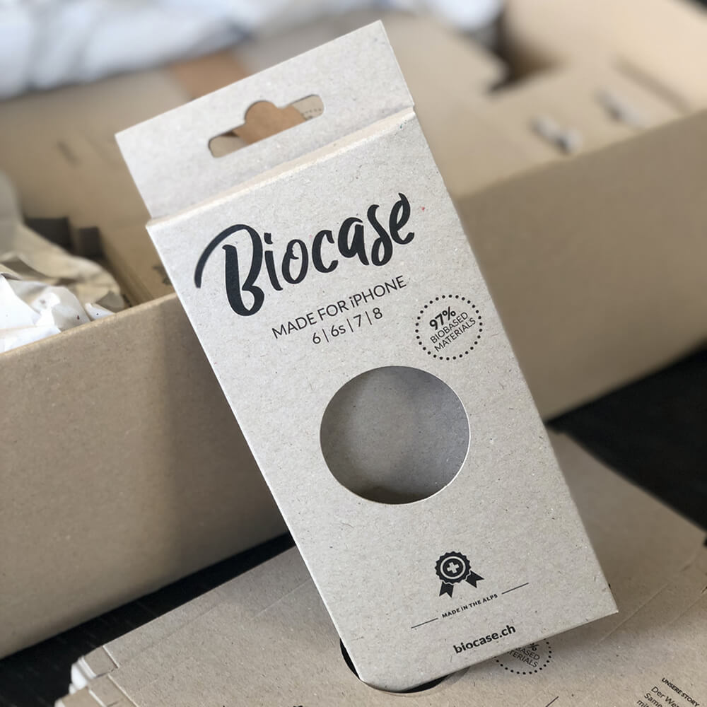 Verpackung Biocase als Kundenreferenz von Bacher PrePress