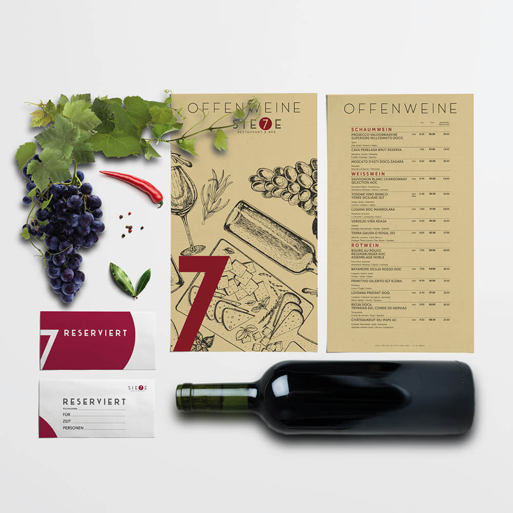 Offenweinkarte - Sie7e Malters - Kundenreferenz Bacher PrePress